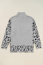 Leopard High Neck Oversized Sweater