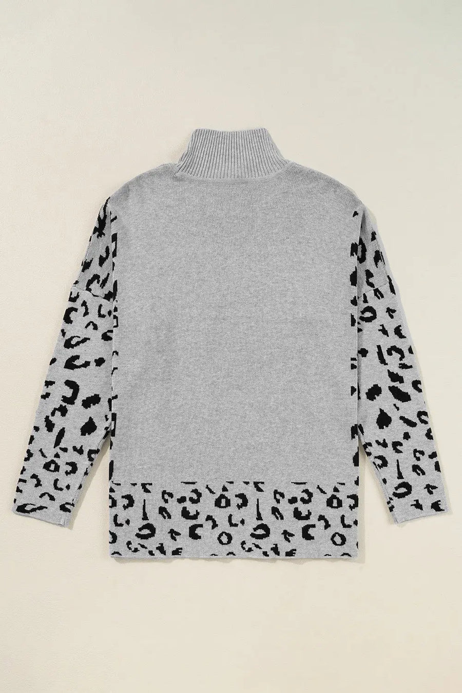 Leopard high neck oversized sweater sweaters