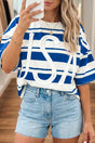 Sky Blue Racing Embroidered Patchwork Sweatshirt Women UK