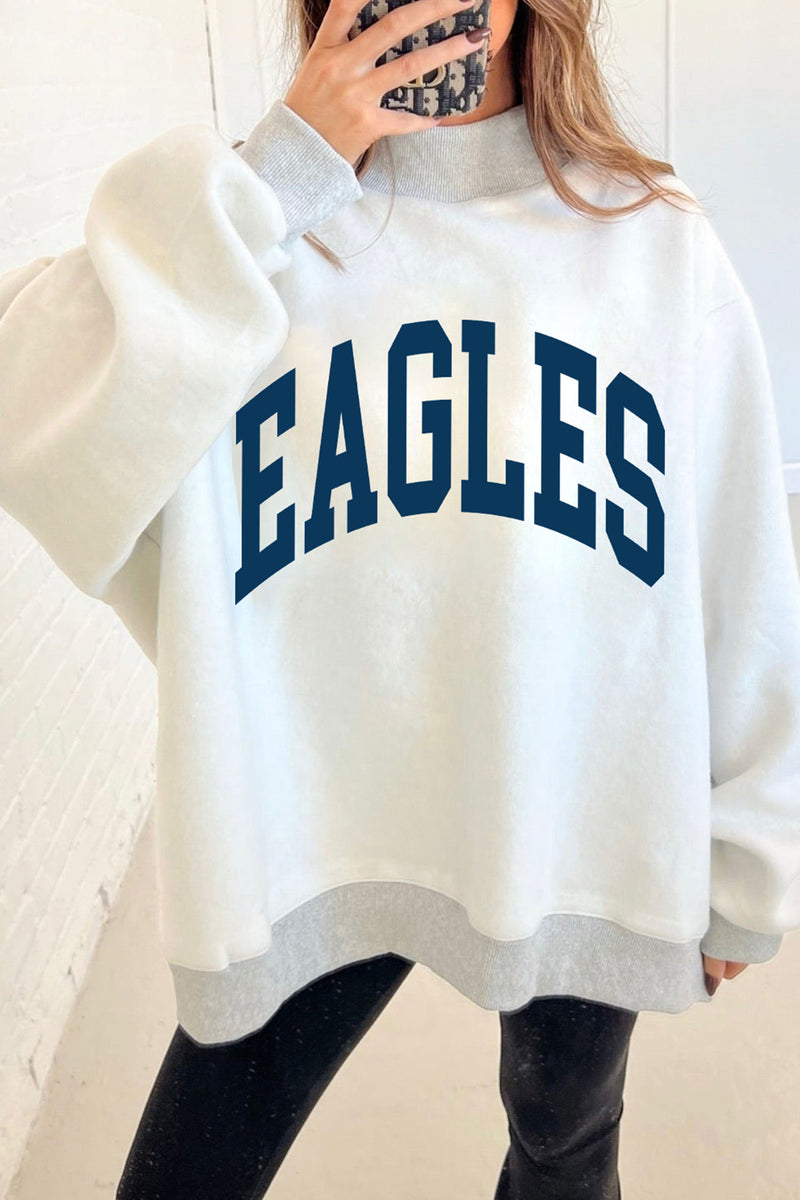 Graphic Double-Sided Print High Neck Baggy Sweatshirt Women UK