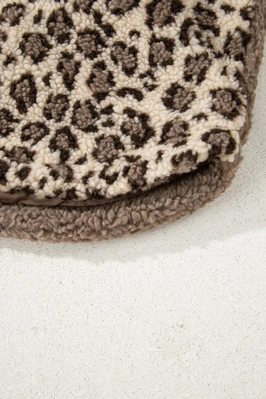 Brown Leopard Print Sherpa Jacket