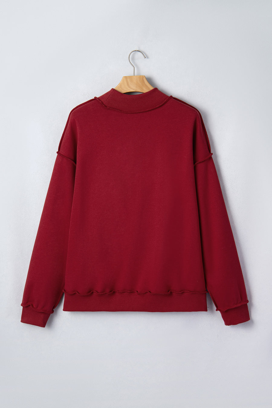 Drop Shoulder Reversible Mock Neck Sweatshirt Women UK