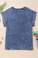 Denim Top - Dusk Blue Acid Wash Pearl Embellishments - Fashionfitz
