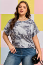 Gray Plus Size Camo Print Casual T Shirt