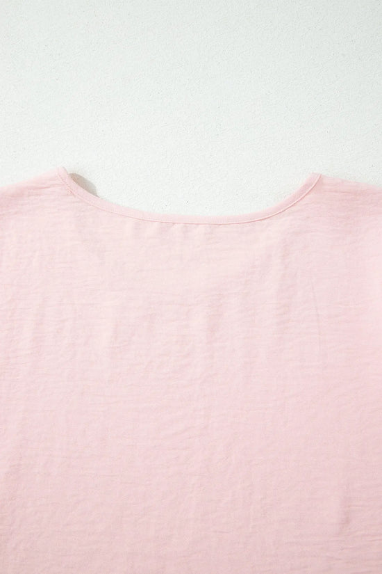 Ruffle trim round neck blouse | fashionfitz