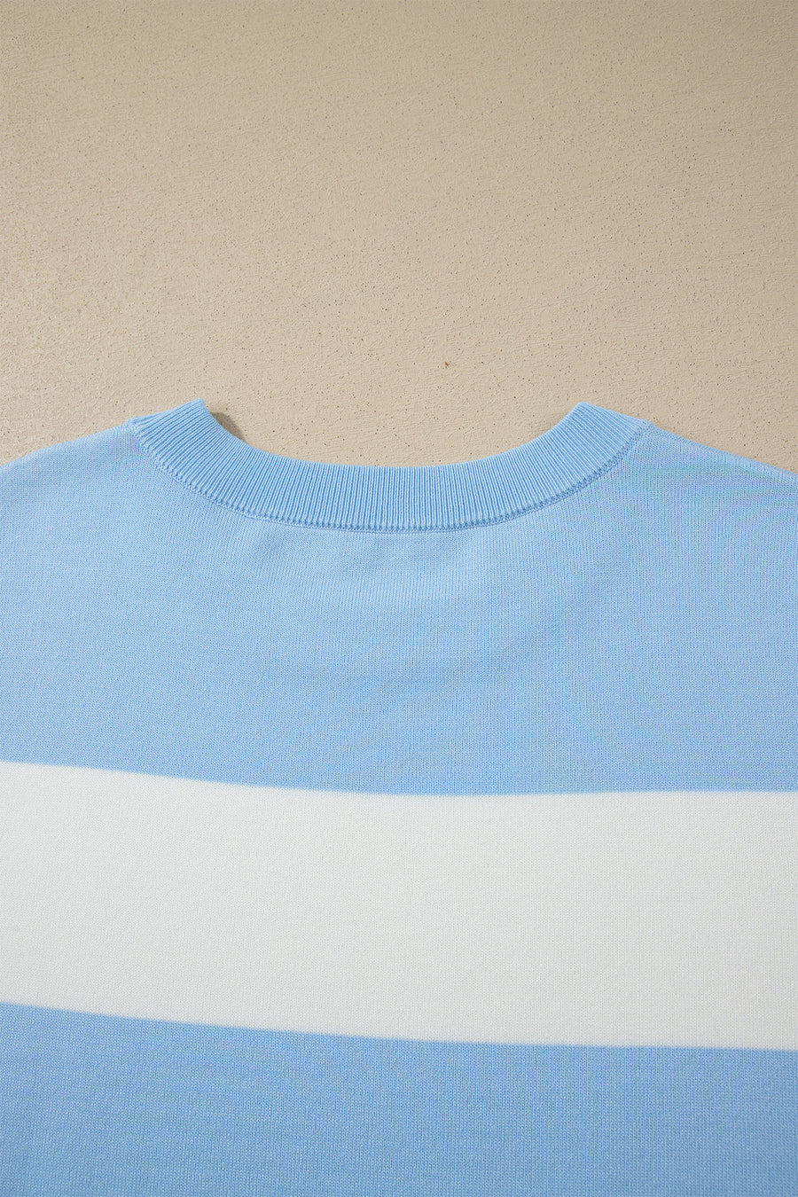 Plus Size Stripe Colorblock Short Sleeve Sweater Women UK