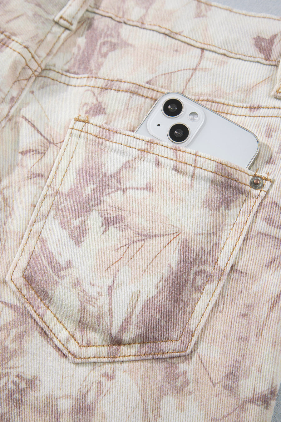 Camo Tummy Control High Waist Wide Leg Jeans Women UK