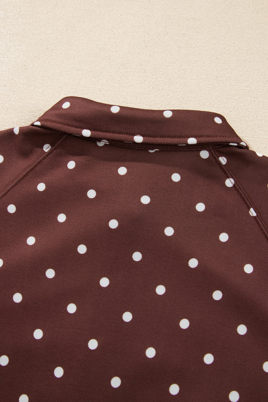 Pink Polka Dot Metal Button Collar Pullover Sweatshirt Women UK