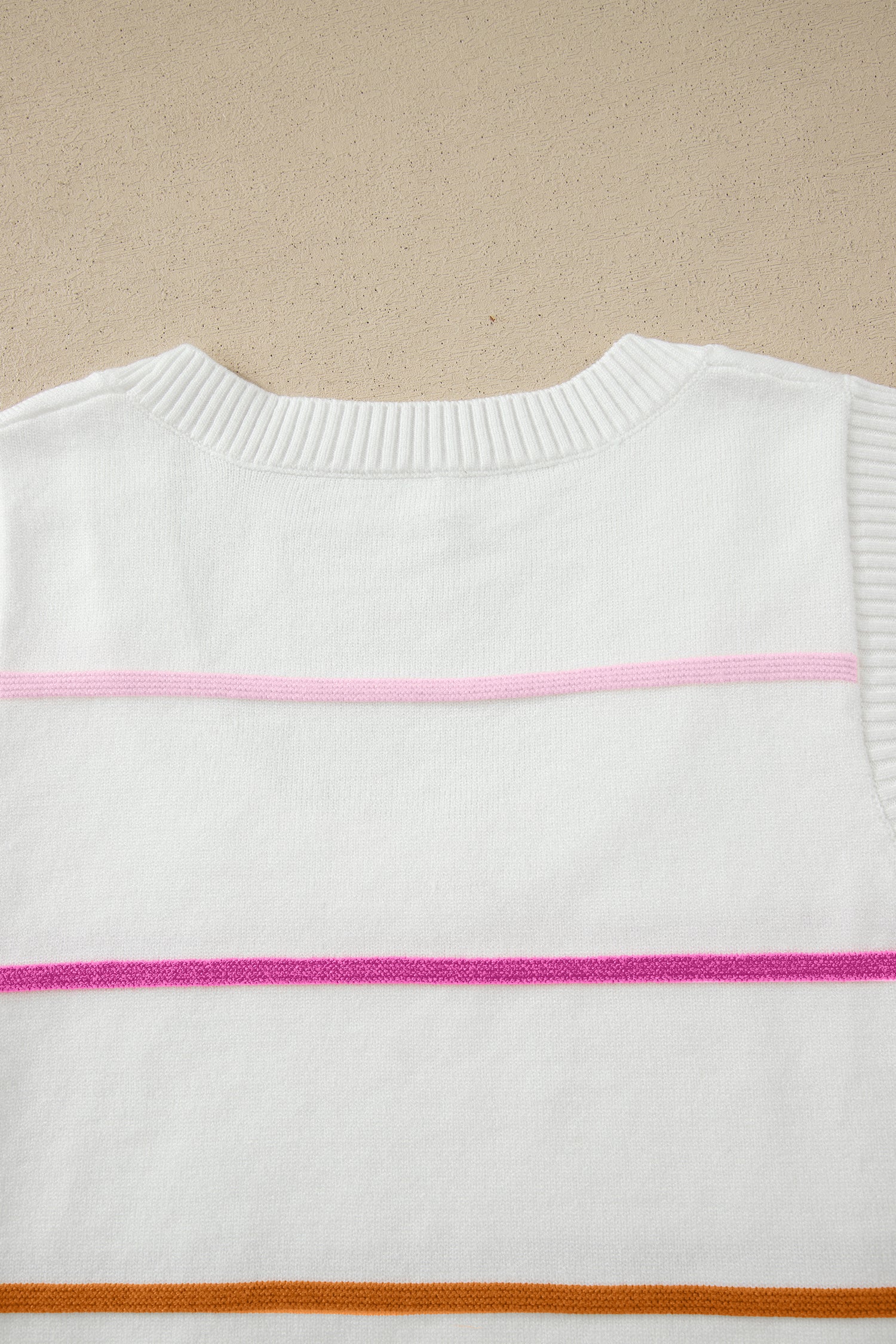Women's Stripe Ribbed Knit Sleeveless Sweater Vest Tank Top