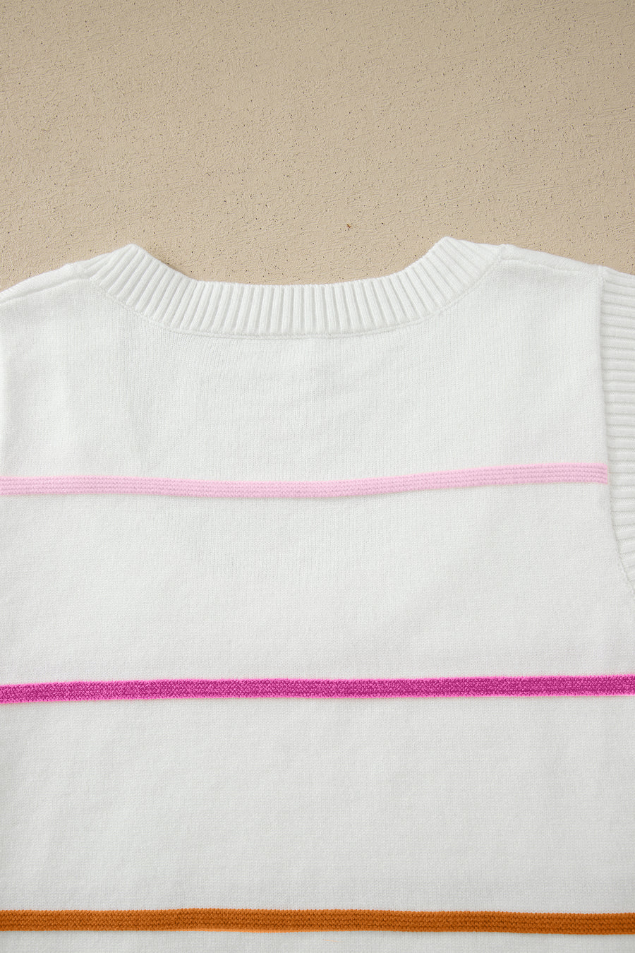 Women's Stripe Ribbed Knit Sleeveless Sweater Vest Tank Top