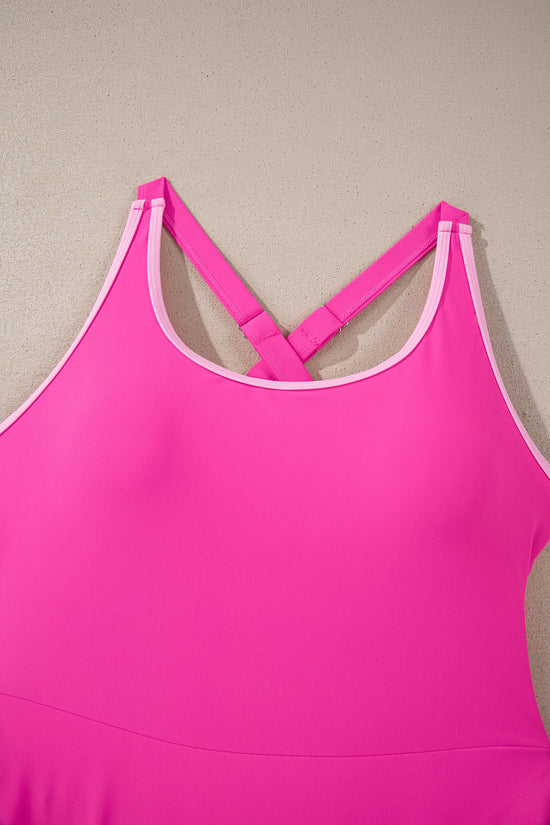 Swim Dress With Shorts | Pink One Piece Swimsuit Built In