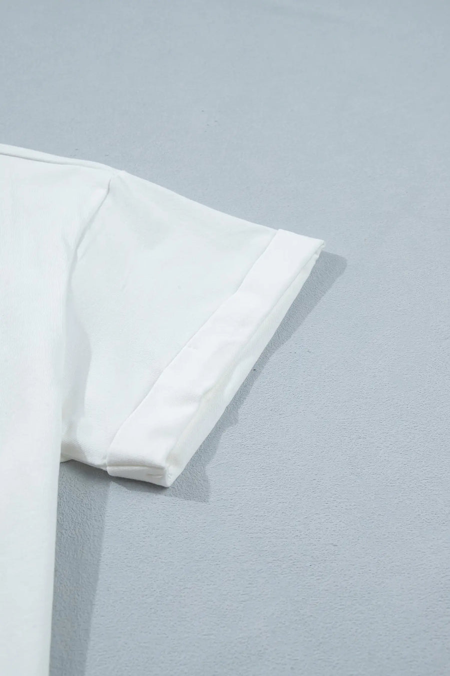 Women's white lace hem tee model shot casual summer