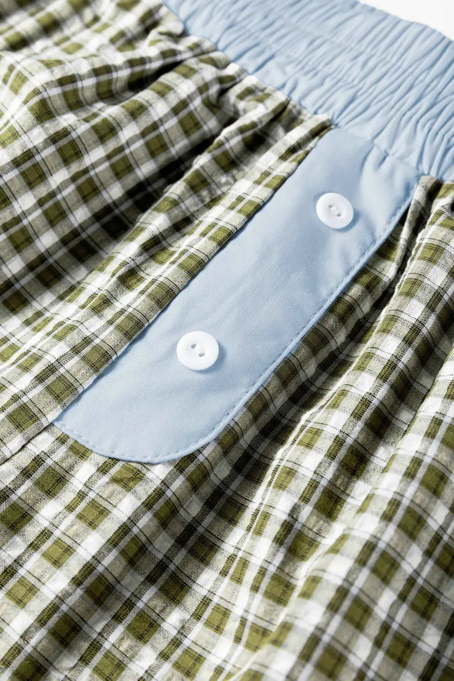 Brown gingham boxer trousers high waist elastic waistband women uk | fashionfitz