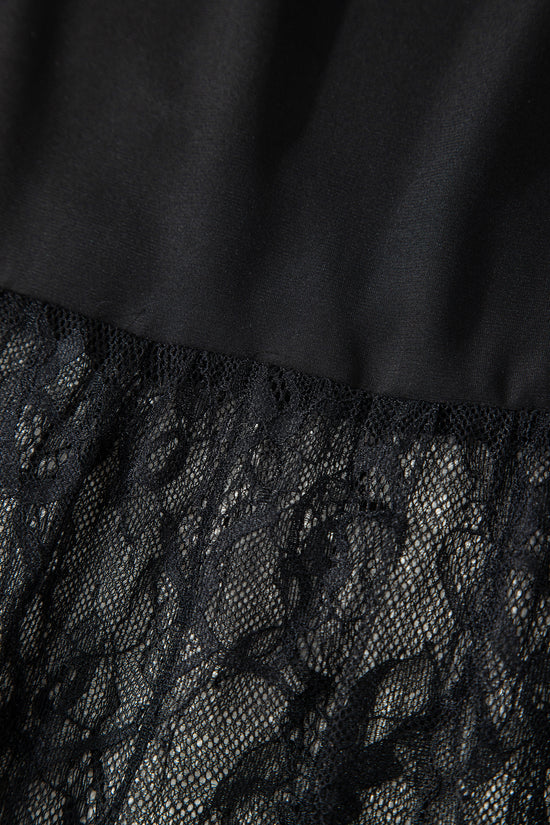 Black Lace Maxi Dress | Sleeveless Floral Lace Dress