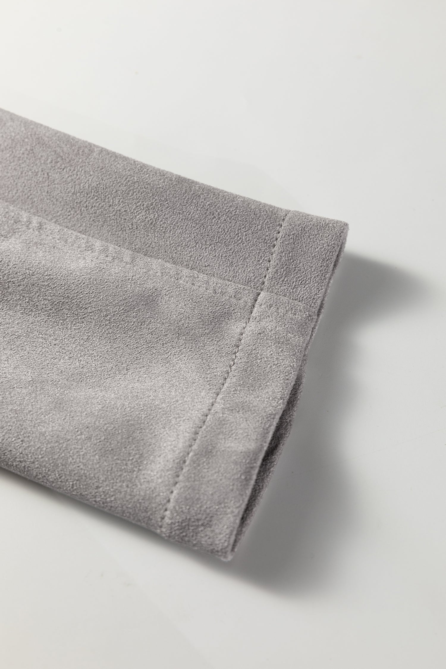 Gray Cropped Fringe Faux Suede Jacket