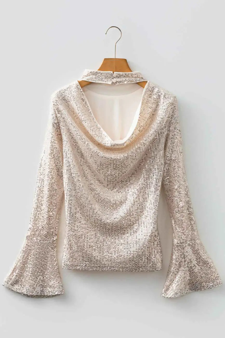 Open Back Sequin Party Top – Bell Sleeves