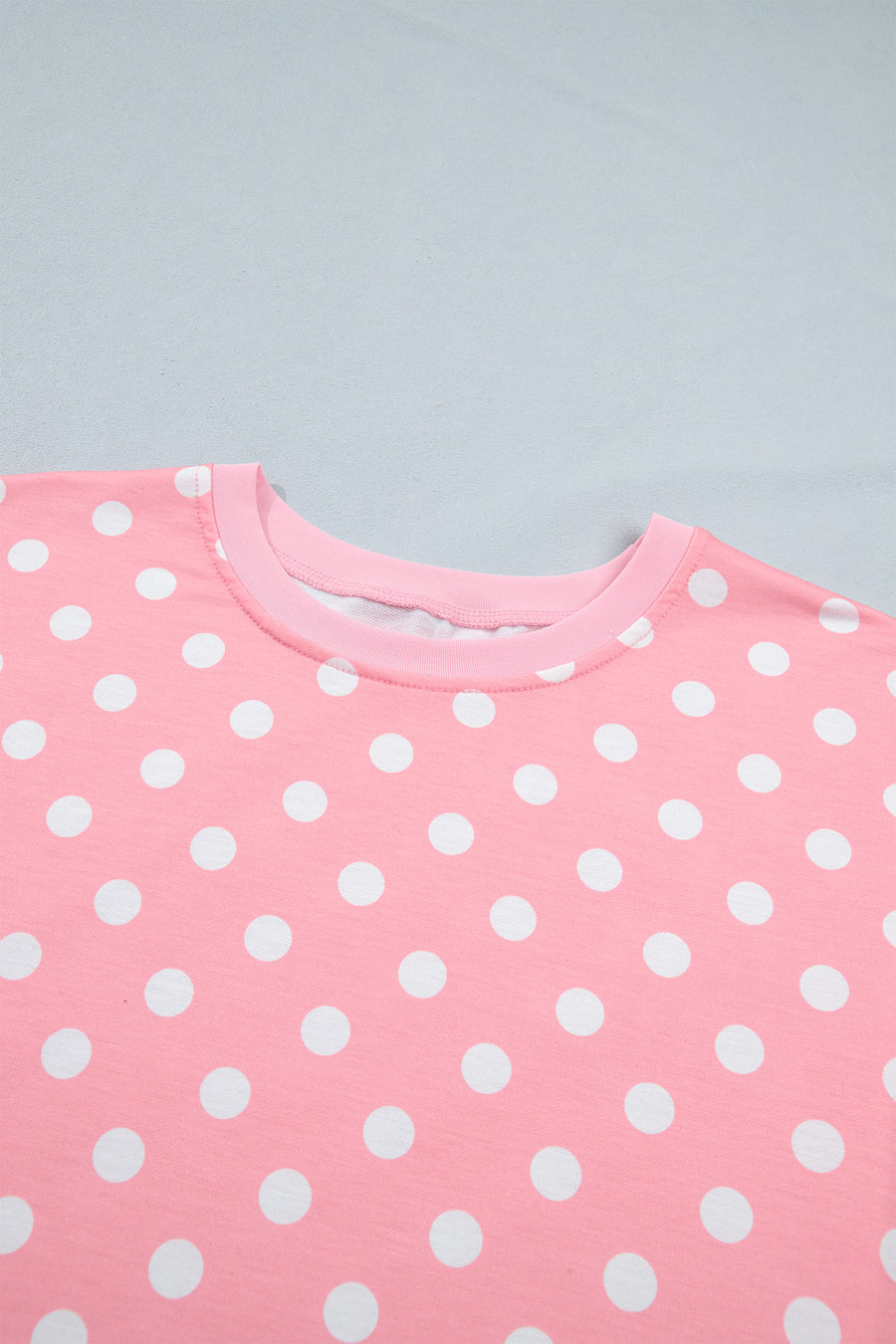 Polka Dot Oversized Top & Drawstring Shorts Set Women UK — back view | Fashionfitz UK