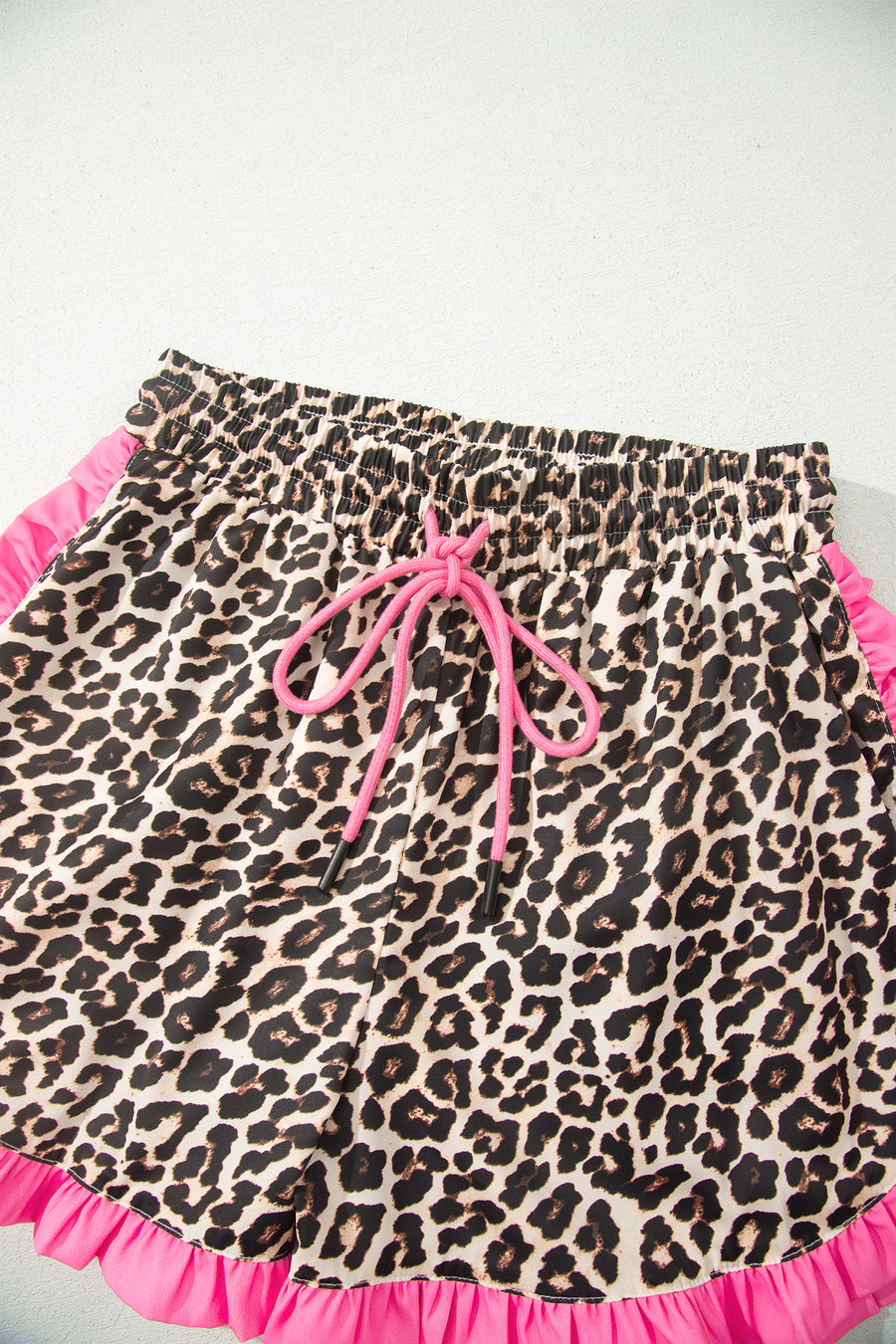 Polka Dot Ruffle Trim Contrast Shorts Women UK