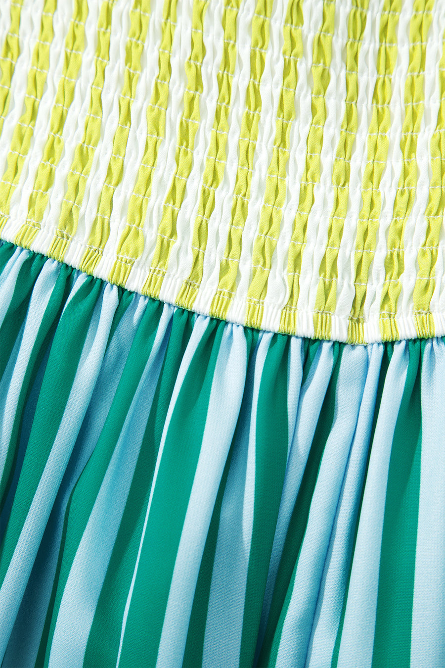 Stripe Scalloped Patchwork Knot Strap Midi Dress Women UK