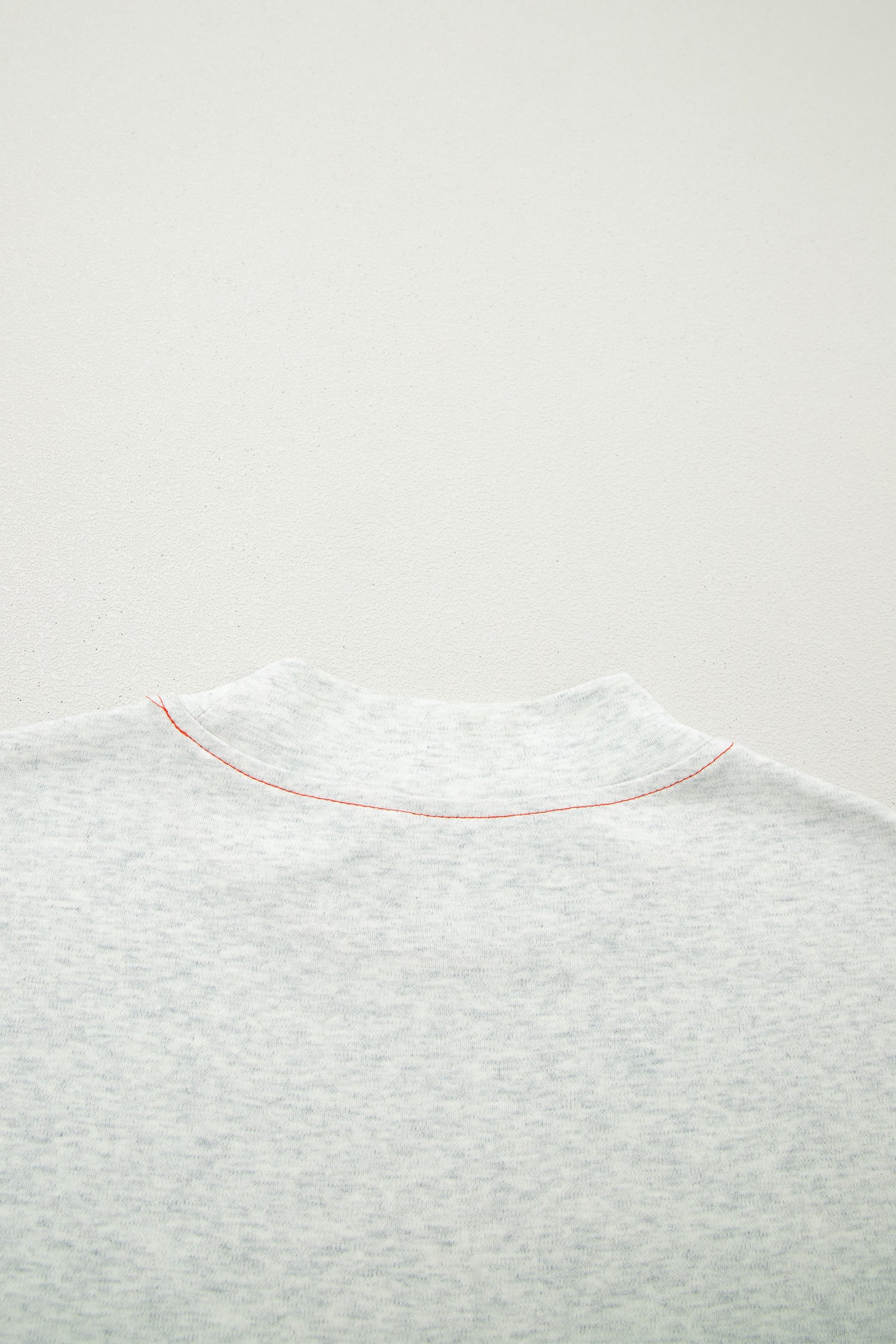 Reversible Contrast Stitch Drop Shoulder High Neck Short Sleeve Tee