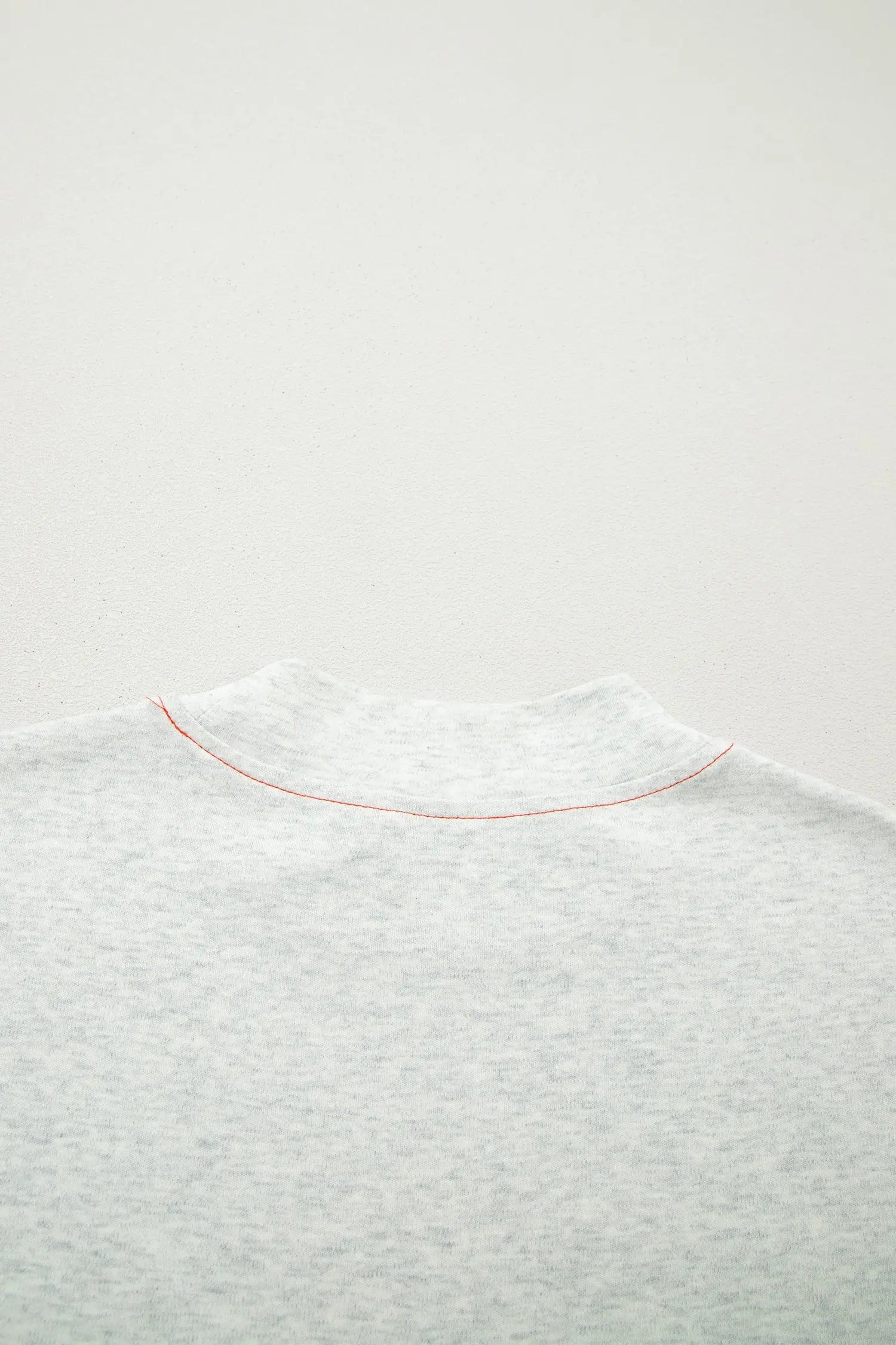 Reversible Contrast Stitch Drop Shoulder High Neck Short Sleeve Tee