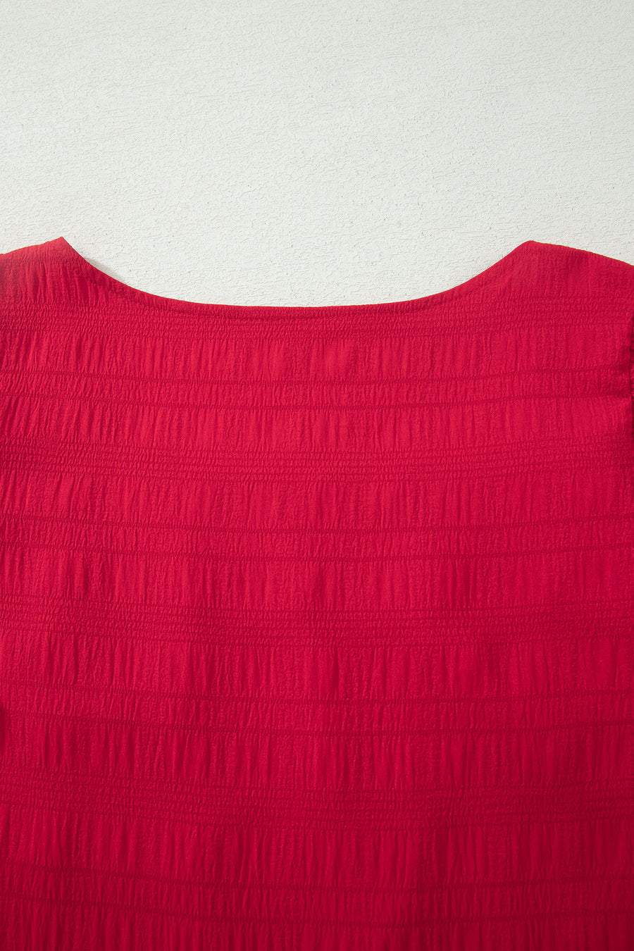 Textured Square Neck Cap Sleeve Top & Shirred High Waist Shorts Set