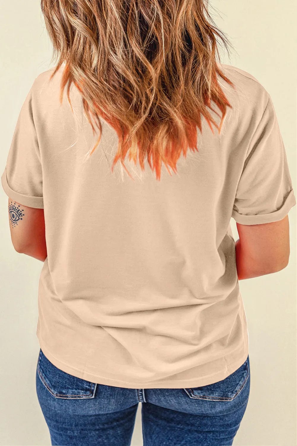 Casual Plain Crew Neck Tee