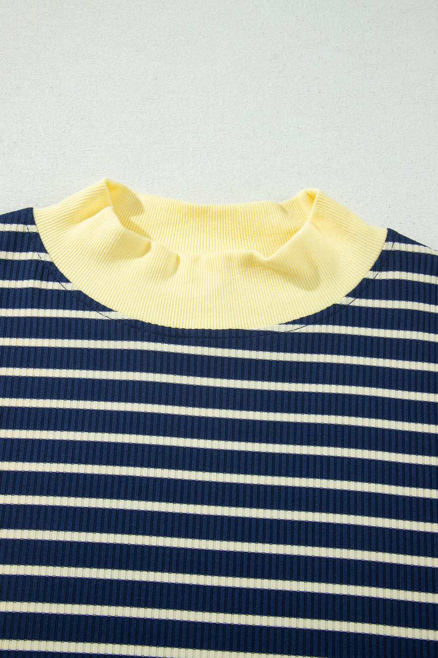 Stripe Colour Block Ribbed Knit Shorts Set