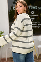 Apricot Striped Bell Sleeve Jumper