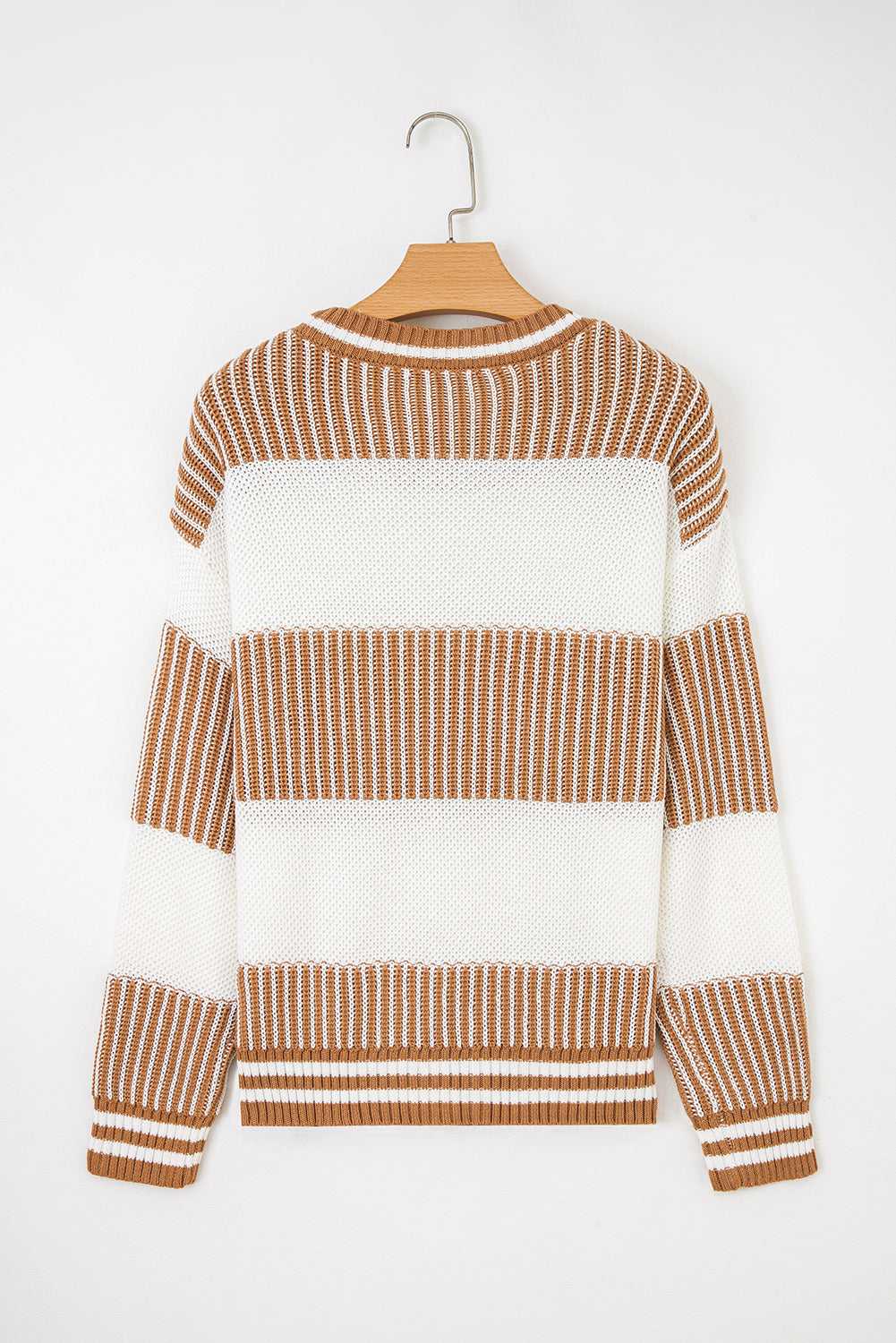 Loose Fit Striped Jumper – Two-Tone