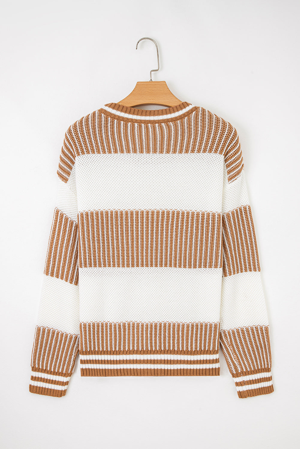 Loose Fit Striped Jumper – Two-Tone