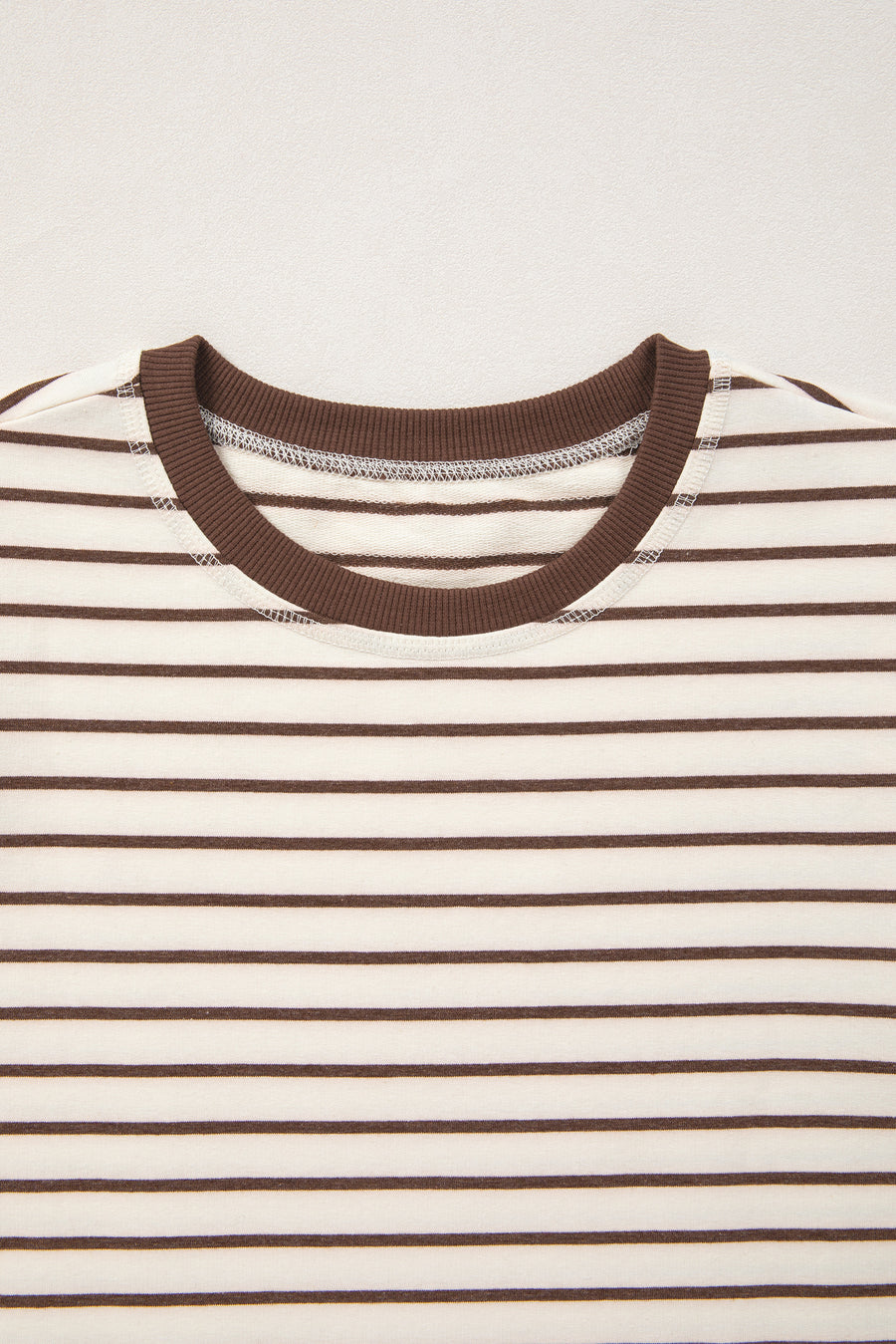 Red Stripe Ribbed Round Neck Trim Loose Tank Top Women UK
