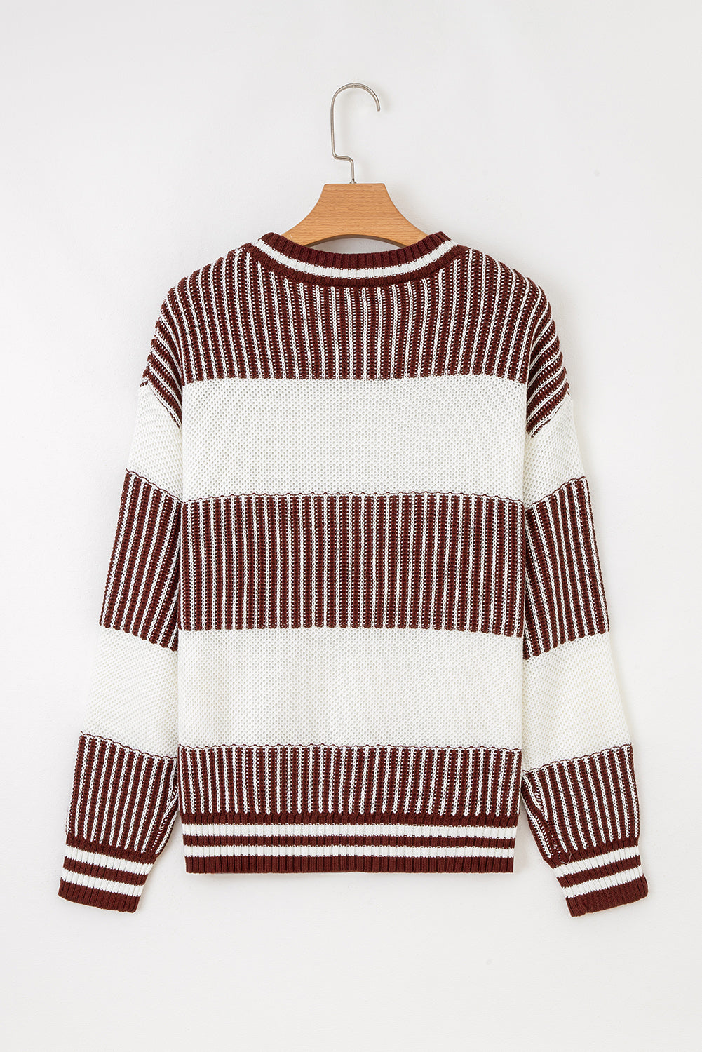 Loose Fit Striped Jumper – Two-Tone