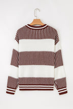 Loose Fit Striped Jumper – Two-Tone