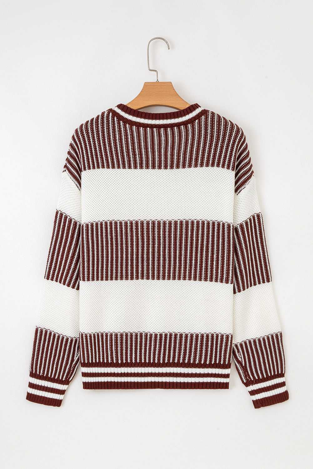 Loose Fit Striped Jumper – Two-Tone