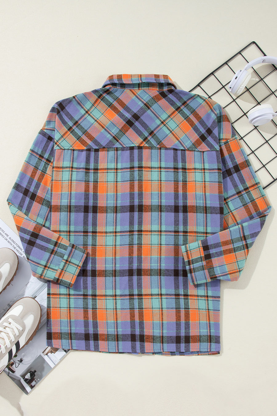 Plaid Print Loose Fit Cotton Shirt Women UK | Western