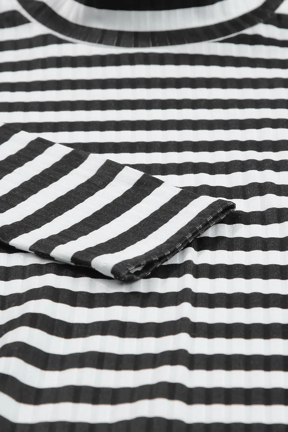 Striped textured knit long sleeve tee clothing tops