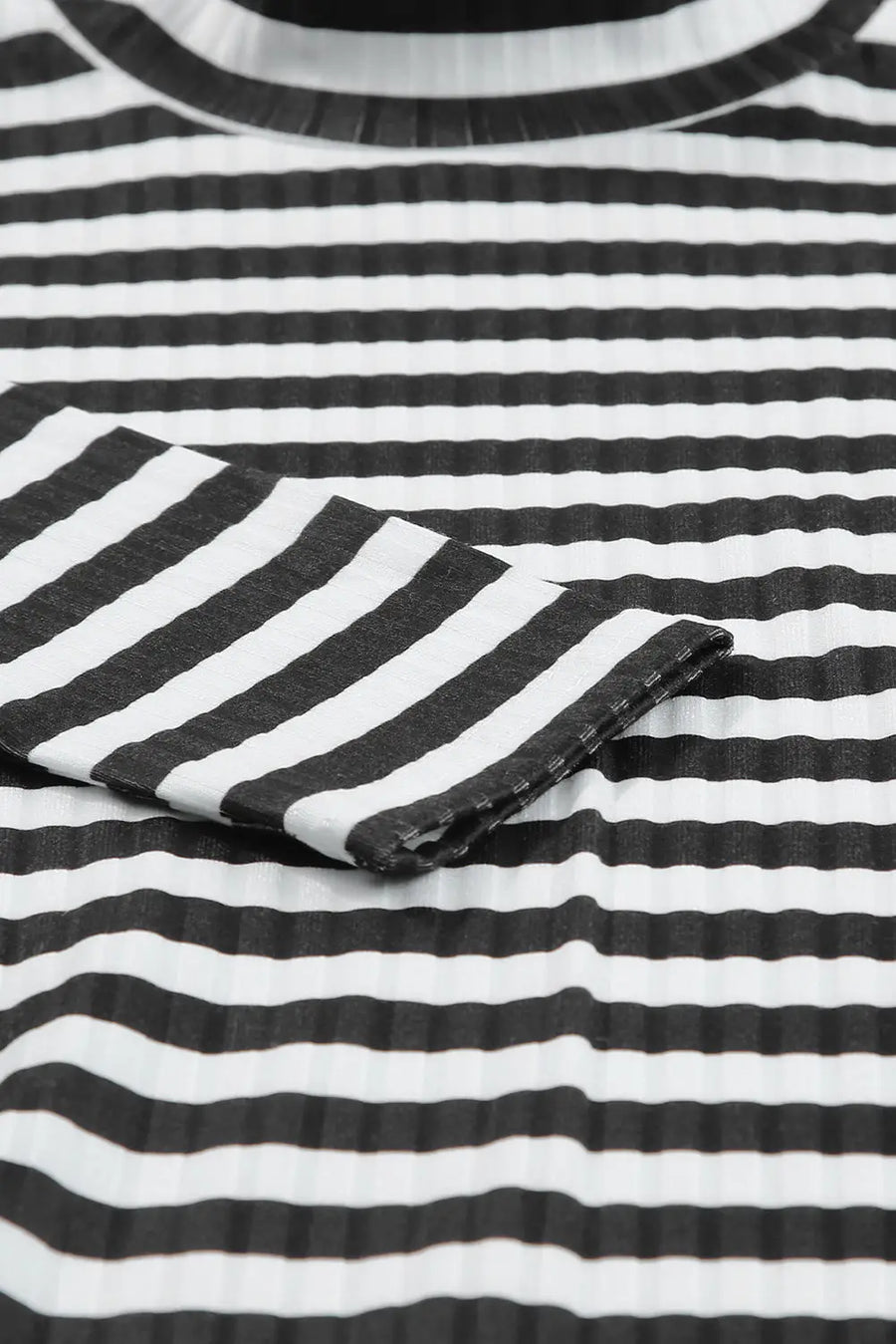 Striped textured knit long sleeve tee clothing tops
