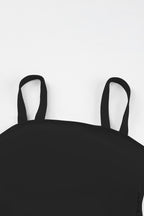 Black Square Neck Tankini Swimsuit