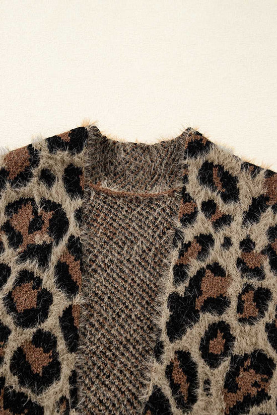 Brown Leopard Open Cardigan