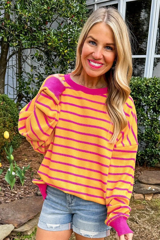 Stripe hug sweater - stylish loose fit | cozy design