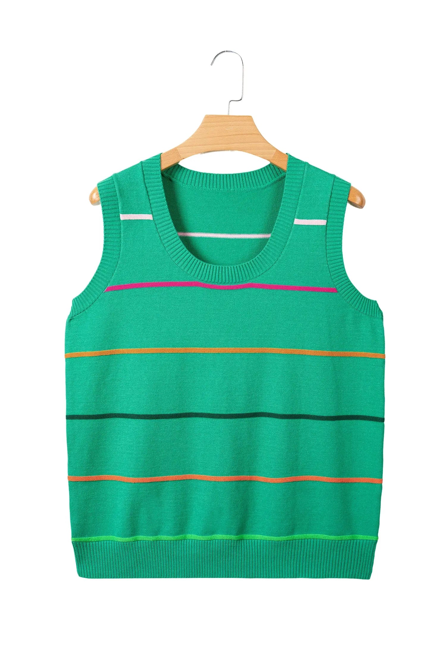 Women’s stripe ribbed knit sleeveless sweater vest tank top sweaters