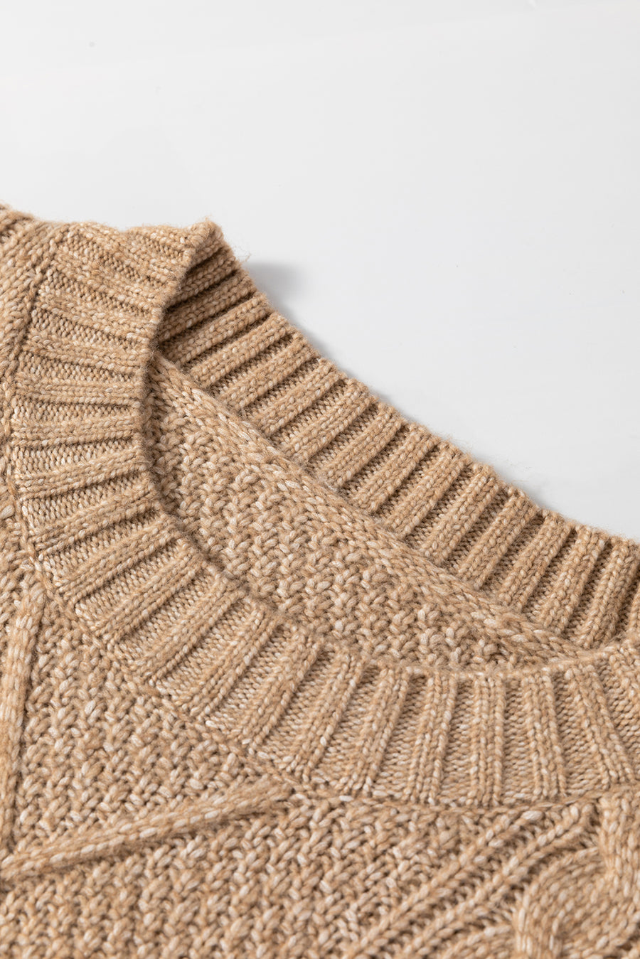Parchment Cable Knit Drop Shoulder Loose Fit Jumper Dress UK
