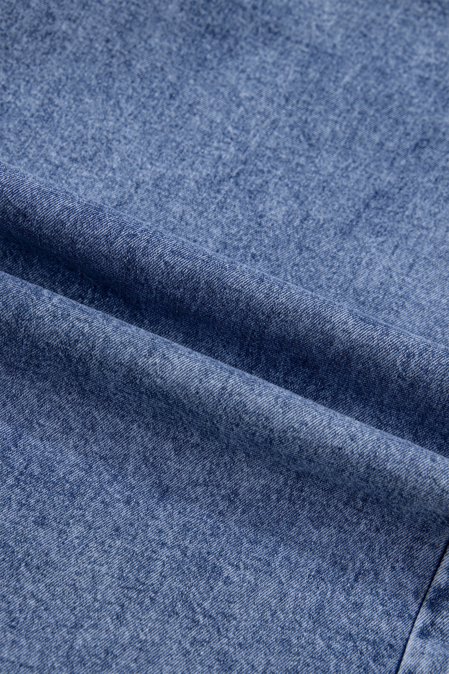 Ruffle Denim Shirt Women | Retro Blue Button Down Top