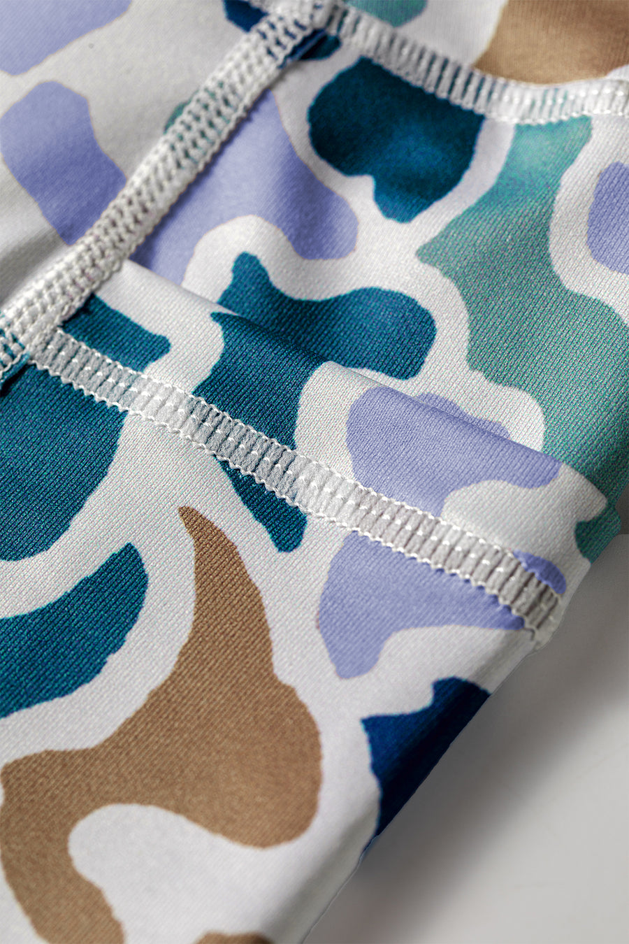 Abstract Camo Print Seam Detail Biker Shorts Women UK