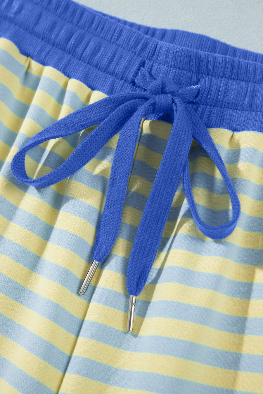 Pink Stripe Colourblock Crew Neck Tee & Drawstring Pant Set