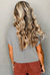 Gray Patch Pocket Ribbed Knit Short Sleeve Sweater - Fashionfitz