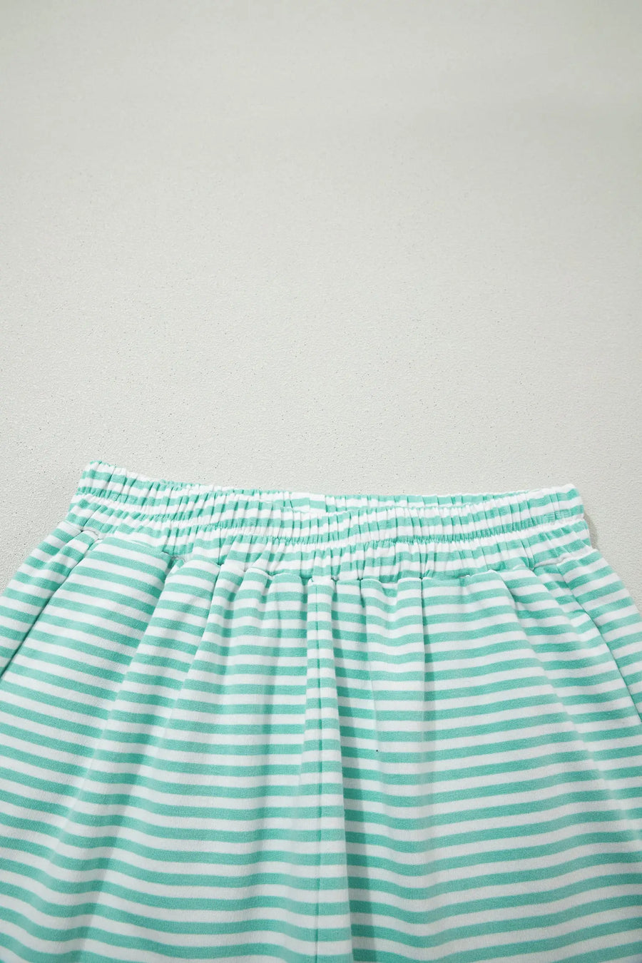 Stripe oversize mock neck sweatshirt & shorts co-ord set outfit sets
