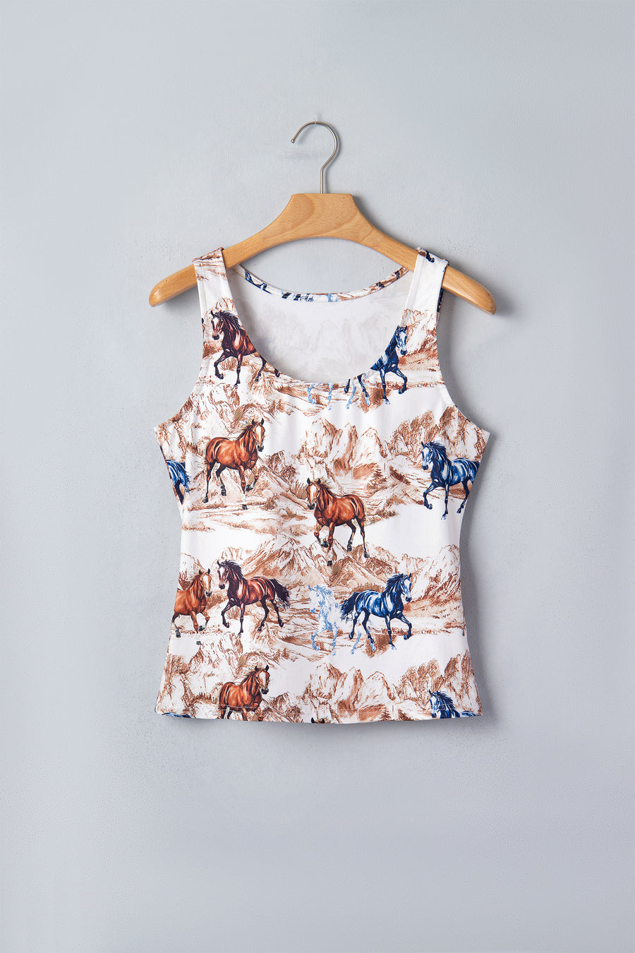 Brown Horse Hat Western Slim Tank Top