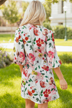 Floral Contrast Shift Dress